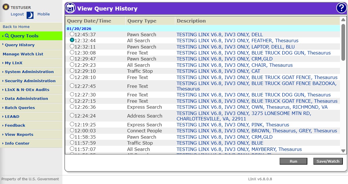 Query History